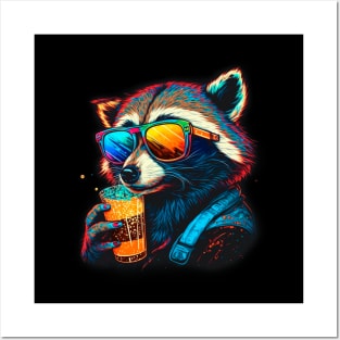 Retro Raccoon Posters and Art